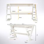 Casa si Gradina - Mobilier - Mese si birouri - Birouri - Birou de studiu, Hanah Home, pal, alb, 140x60x73 cm - Infinity.ro