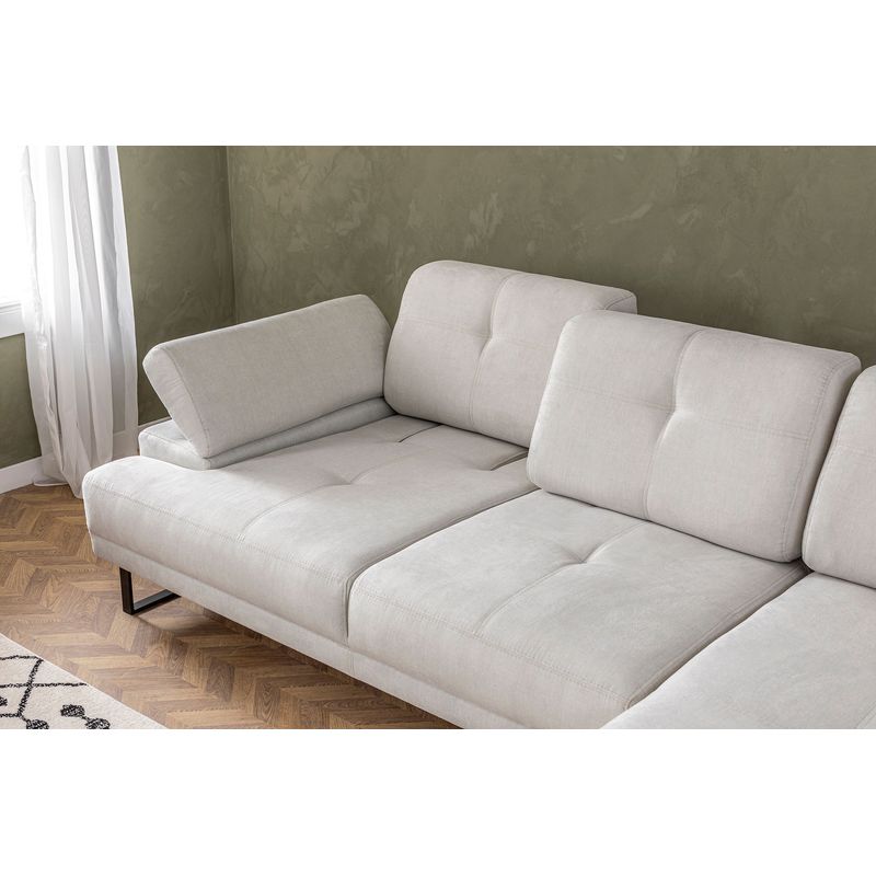 Casa si Gradina - Mobilier - Canapele si coltare - Coltare - Coltar, Hanah Home, lemn fag si pal, bej, 274x174 cm - Infinity.ro