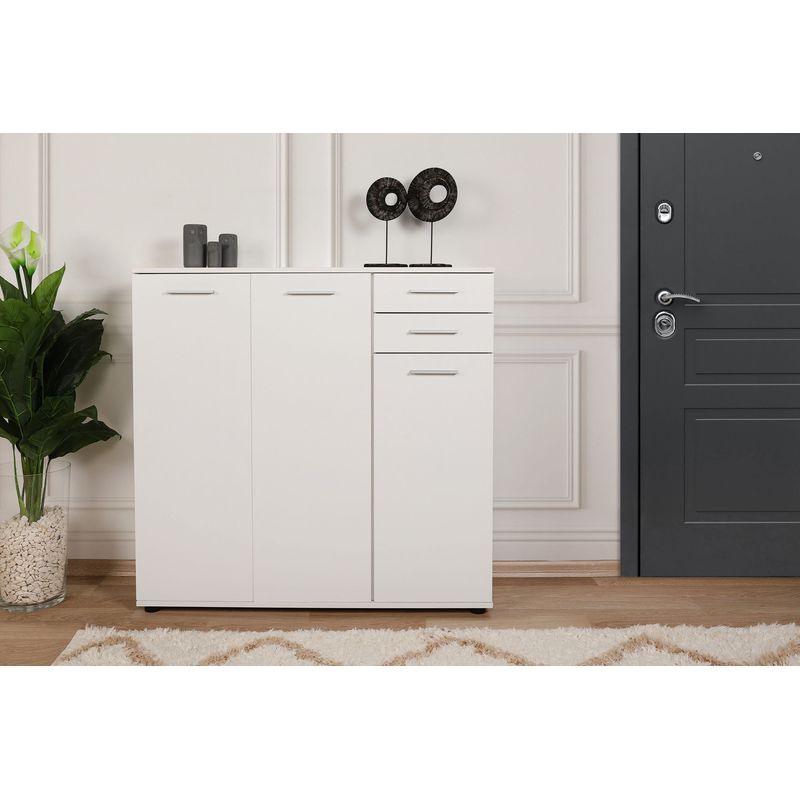 Casa si Gradina - Mobilier - Dulapuri si sifoniere - Dulapuri pantofi - Dulap pantofi, Hanah Home, pal melaminat, alb, 108x35x108 cm - Infinity.ro