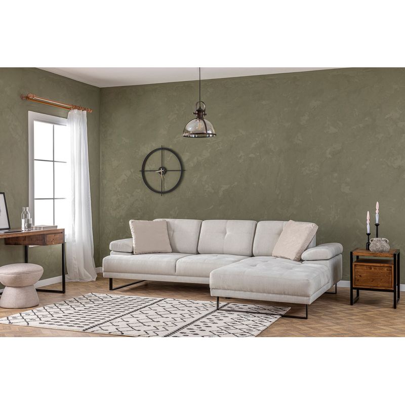 Casa si Gradina - Mobilier - Canapele si coltare - Coltare - Coltar, Hanah Home, lemn fag si pal, bej, 274x174 cm - Infinity.ro