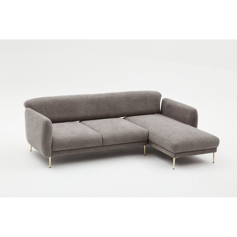 Casa si Gradina - Mobilier - Canapele si coltare - Coltare - Coltar extensibil, Atelier Del Sofa, lemn de fag, gri auriu, 266x133x80 cm - Infinity.ro