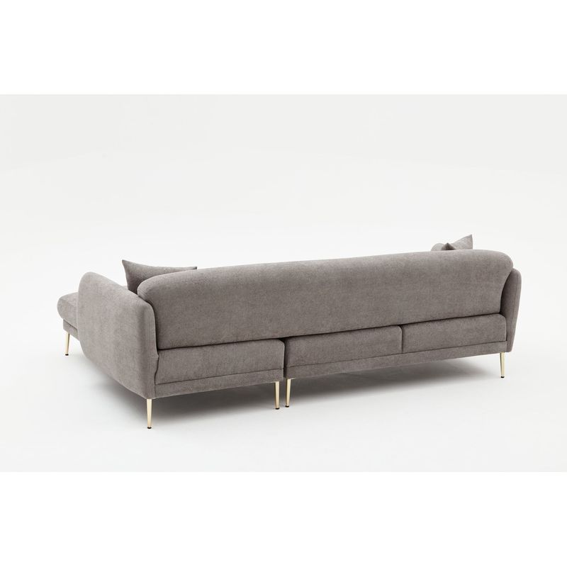 Casa si Gradina - Mobilier - Canapele si coltare - Coltare - Coltar extensibil, Atelier Del Sofa, lemn de fag, gri auriu, 266x133x80 cm - Infinity.ro