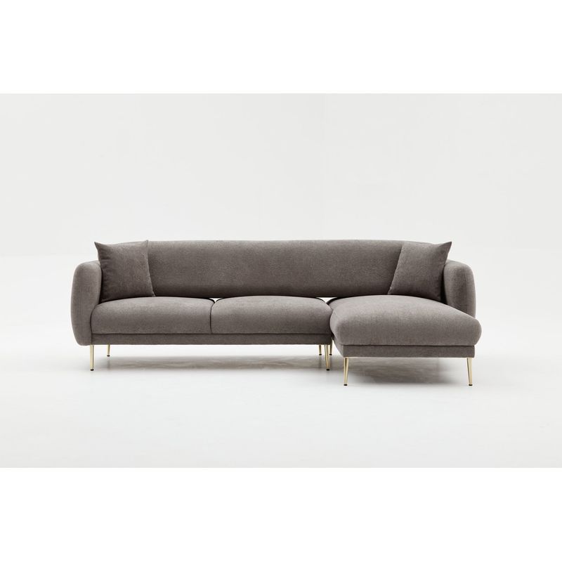 Casa si Gradina - Mobilier - Canapele si coltare - Coltare - Coltar extensibil, Atelier Del Sofa, lemn de fag, gri auriu, 266x133x80 cm - Infinity.ro