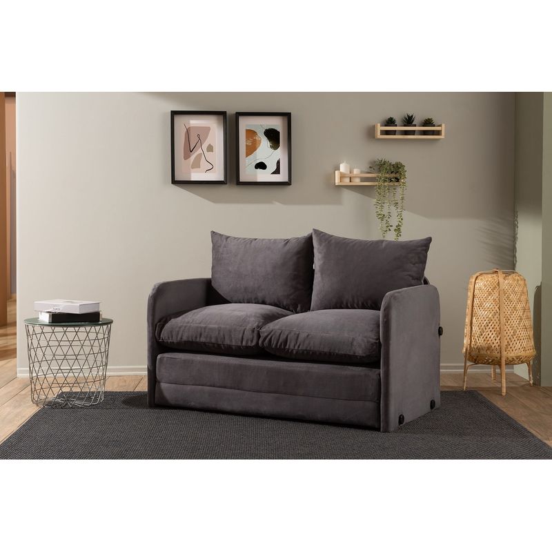 Casa si Gradina - Mobilier - Canapele si coltare - Canapele - Canapea extensibila, Atelier Del Sofa, textil, gri, 128x70x66 cm - Infinity.ro