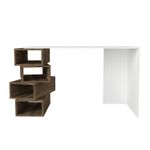 Casa si Gradina - Mobilier - Mese si birouri - Birouri - Birou de studiu, Hanah Home, pal melaminat, alb si nuc, 130x60x75 cm - Infinity.ro