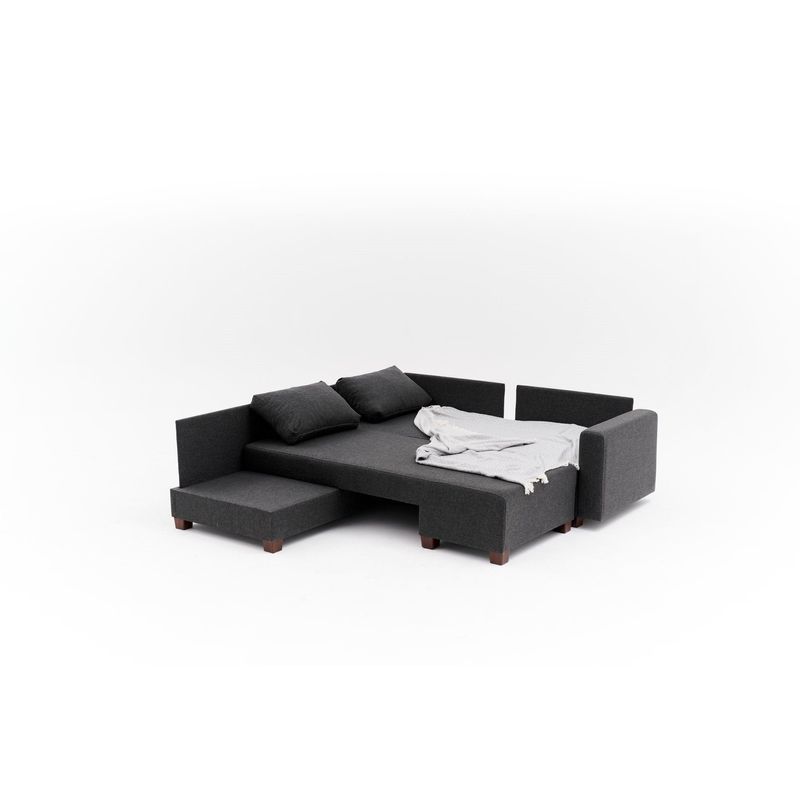 Casa si Gradina - Mobilier - Canapele si coltare - Coltare - Coltar extensibil, Atelier Del Sofa, cadru lemn si pal, antracit, 280x210x83 cm, 825BLC5254 - Infinity.ro