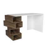 Casa si Gradina - Mobilier - Mese si birouri - Birouri - Birou de studiu, Hanah Home, pal melaminat, alb si nuc, 130x60x75 cm - Infinity.ro
