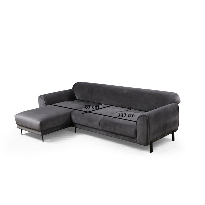 Casa si Gradina - Mobilier - Canapele si coltare - Coltare - Coltar extensibil, Hanah Home, lemn fag si pal, antracit, 287x169x96 cm, 560ARE1144 - Infinity.ro