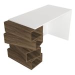 Casa si Gradina - Mobilier - Mese si birouri - Birouri - Birou de studiu, Hanah Home, pal melaminat, alb si nuc, 130x60x75 cm - Infinity.ro