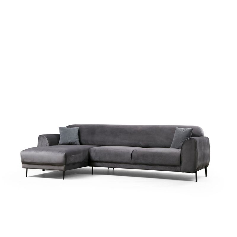 Casa si Gradina - Mobilier - Canapele si coltare - Coltare - Coltar extensibil, Hanah Home, lemn fag si pal, antracit, 287x169x96 cm, 560ARE1144 - Infinity.ro