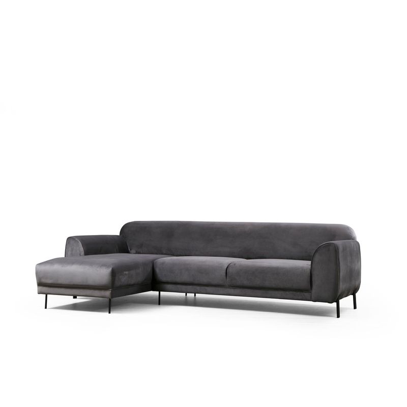 Casa si Gradina - Mobilier - Canapele si coltare - Coltare - Coltar extensibil, Hanah Home, lemn fag si pal, antracit, 287x169x96 cm, 560ARE1144 - Infinity.ro