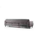 Casa si Gradina - Mobilier - Canapele si coltare - Coltare - Coltar extensibil, Hanah Home, lemn fag si pal, antracit, 287x169x96 cm, 560ARE1144 - Infinity.ro