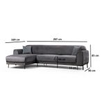 Casa si Gradina - Mobilier - Canapele si coltare - Coltare - Coltar extensibil, Hanah Home, lemn fag si pal, antracit, 287x169x96 cm, 560ARE1144 - Infinity.ro