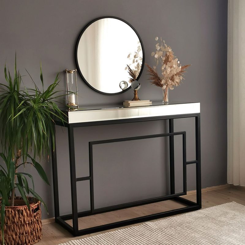Casa si Gradina - Decoratiuni - Oglinzi - Oglinda decorativa, Hanah Home, metal, negru, 60x60x2.2 cm - Infinity.ro