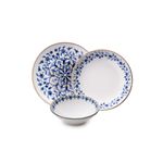 Casa si Gradina - Bucatarie si vesela - Vesela si tacamuri - Servicii de masa - Set de masa 18 piese, Hermia, portelan, albastru si alb - Infinity.ro