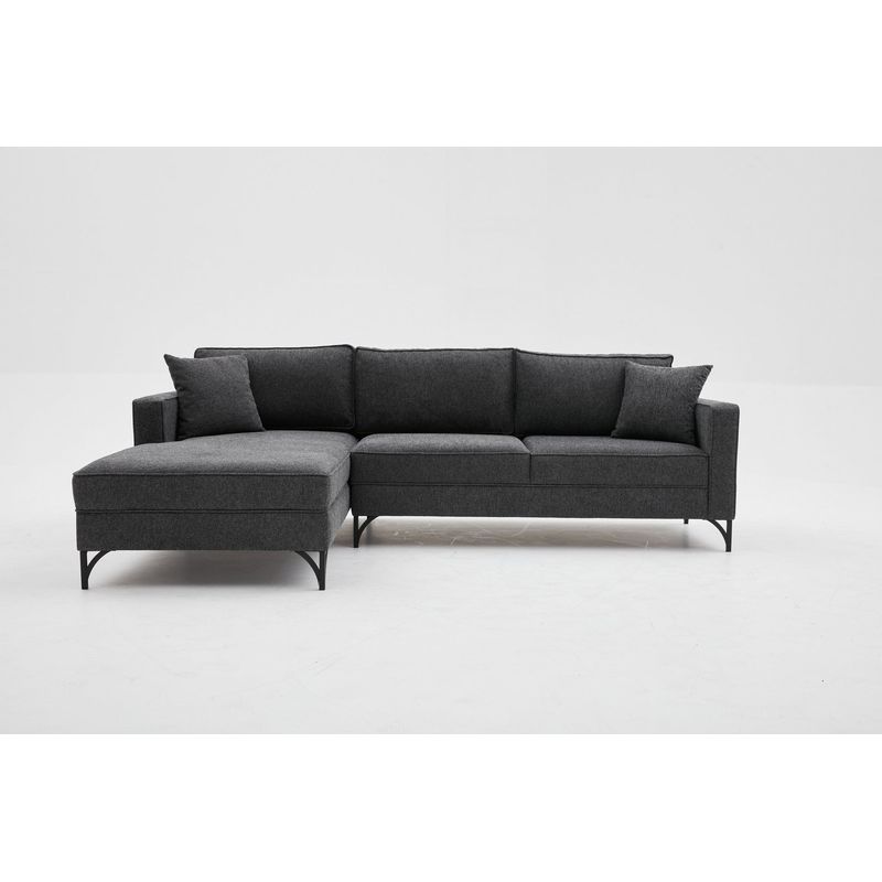 Casa si Gradina - Mobilier - Canapele si coltare - Coltare - Coltar, Atelier Del Sofa, lemn de fag, antracit si negru, 258x181x83 cm - Infinity.ro