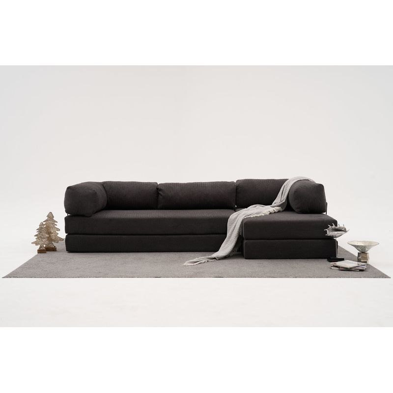 Casa si Gradina - Mobilier - Canapele si coltare - Coltare - Coltar, Atelier Del Sofa, chenille, antracit, 290x95x75 cm - Infinity.ro