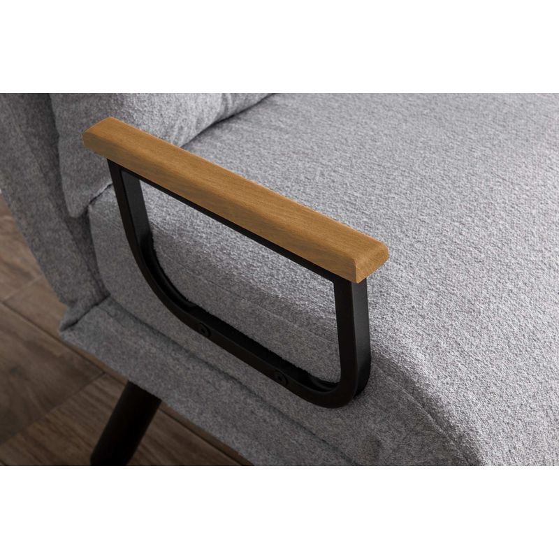 Casa si Gradina - Mobilier - Canapele si coltare - Canapele - Canapea extensibila, Hanah Home, stofa teddy, gri, 175x60 cm - Infinity.ro