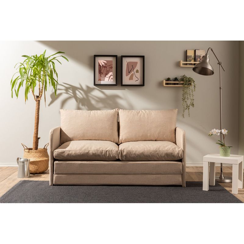 Casa si Gradina - Mobilier - Canapele si coltare - Canapele - Canapea extensibila, Atelier Del Sofa, textil, bej, 200x140 cm - Infinity.ro