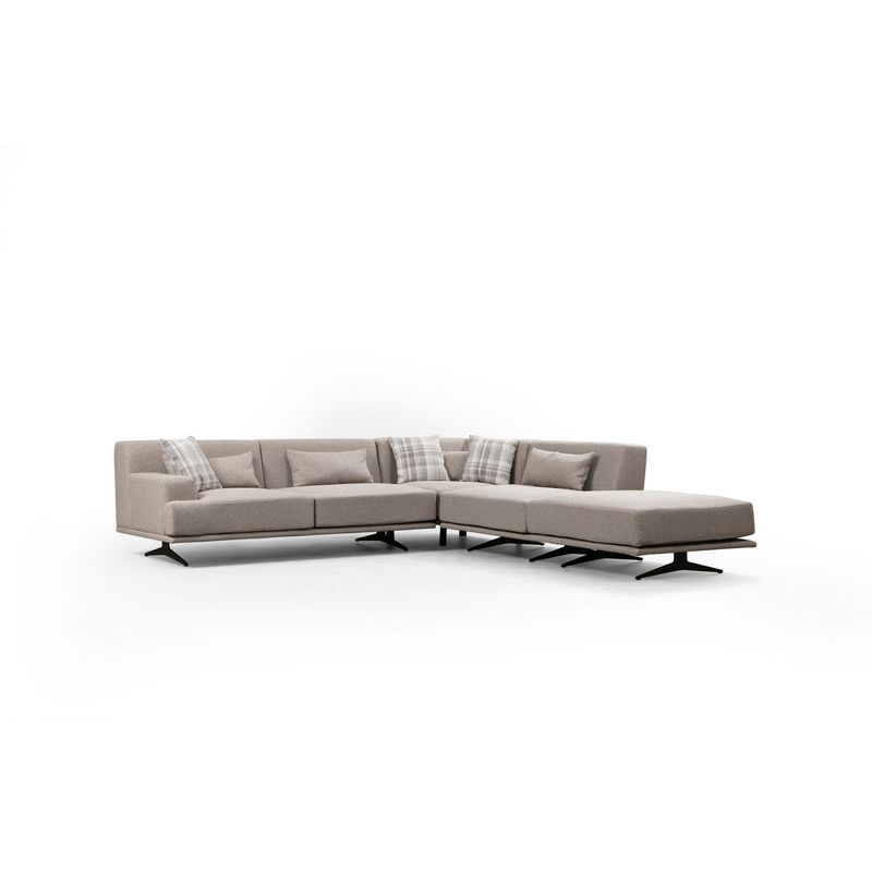 Casa si Gradina - Mobilier - Canapele si coltare - Coltare - Coltar, Hanah Home, lemn fag si pal, bej, 302x302x80 cm - Infinity.ro