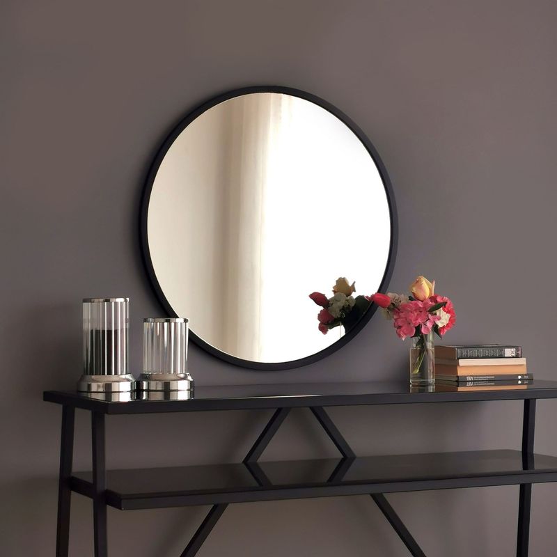 Casa si Gradina - Decoratiuni - Oglinzi - Oglinda decorativa, Hanah Home, metal, negru, 60x60x2.2 cm - Infinity.ro