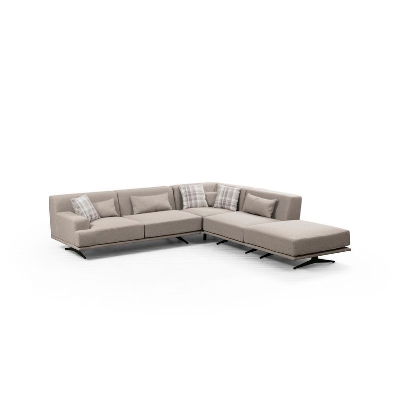 Casa si Gradina - Mobilier - Canapele si coltare - Coltare - Coltar, Hanah Home, lemn fag si pal, bej, 302x302x80 cm - Infinity.ro