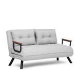 Casa si Gradina - Mobilier - Canapele si coltare - Canapele - Canapea extensibila 2 locuri, Hanah Home, stofa teddy, gri - Infinity.ro