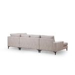 Casa si Gradina - Mobilier - Canapele si coltare - Coltare - Coltar, Hanah Home, lemn de fag si pal, bej, 155x314x200 cm - Infinity.ro