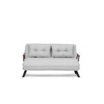 Casa si Gradina - Mobilier - Canapele si coltare - Canapele - Canapea extensibila 2 locuri, Hanah Home, stofa teddy, gri - Infinity.ro