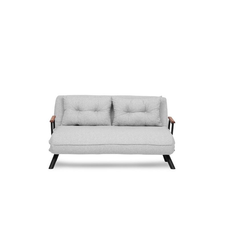 Casa si Gradina - Mobilier - Canapele si coltare - Canapele - Canapea extensibila 2 locuri, Hanah Home, stofa teddy, gri - Infinity.ro
