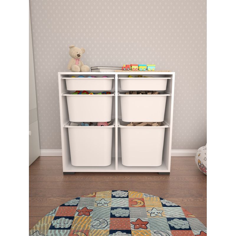 Casa si Gradina - Mobilier - Organizare si depozitare - Cutii depozitare - Dulap multifunctional, Hanah Home, pal melaminat, alb, 90x30x84 cm - Infinity.ro