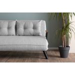 Casa si Gradina - Mobilier - Canapele si coltare - Canapele - Canapea extensibila 2 locuri, Hanah Home, stofa teddy, gri - Infinity.ro