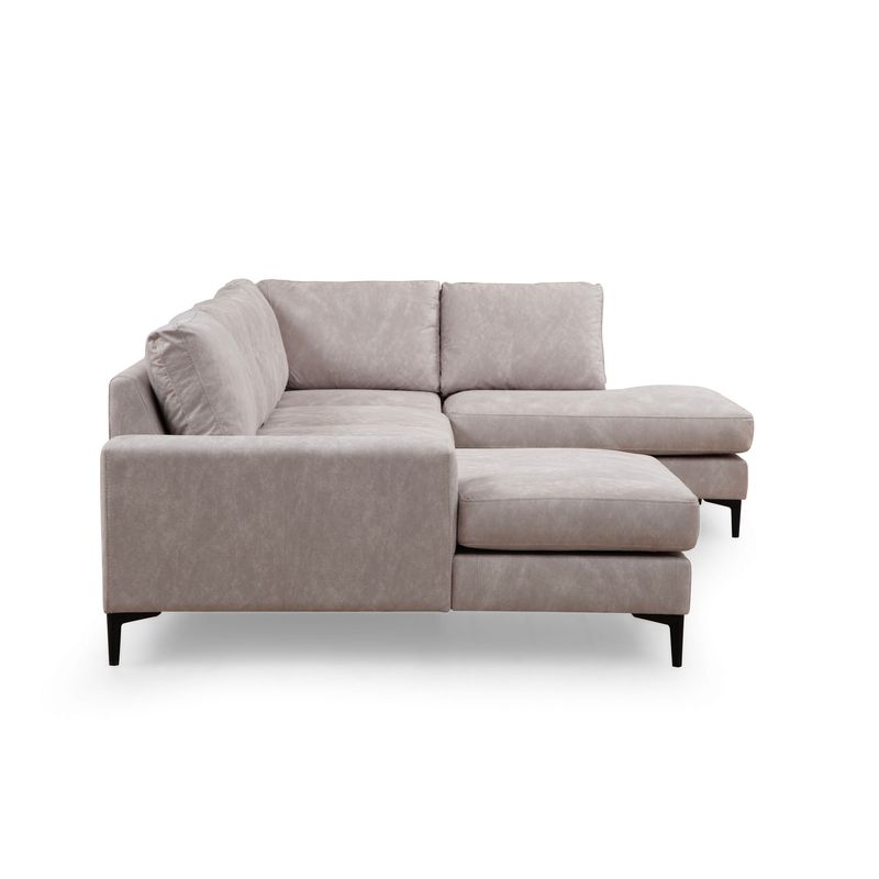 Casa si Gradina - Mobilier - Canapele si coltare - Coltare - Coltar, Hanah Home, lemn de fag si pal, bej, 155x314x200 cm - Infinity.ro