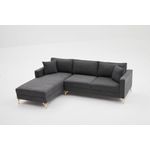 Casa si Gradina - Mobilier - Canapele si coltare - Coltare - Coltar, Atelier Del Sofa, lemn de fag, antracit si auriu, 258x181x83 cm, 825BLC2805 - Infinity.ro