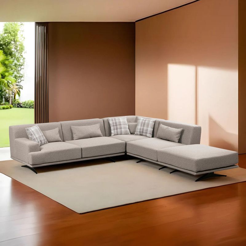 Casa si Gradina - Mobilier - Canapele si coltare - Coltare - Coltar, Hanah Home, lemn fag si pal, bej, 302x302x80 cm - Infinity.ro