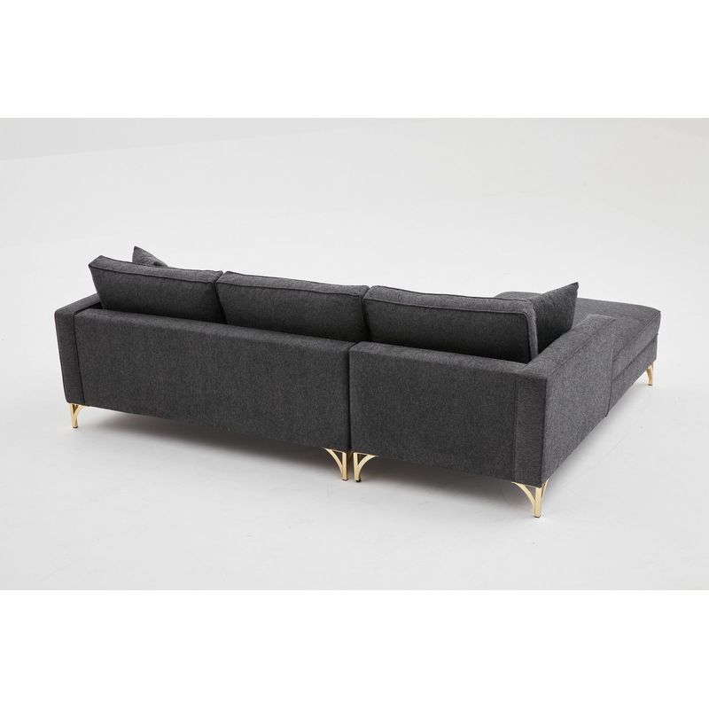 Casa si Gradina - Mobilier - Canapele si coltare - Coltare - Coltar, Atelier Del Sofa, lemn de fag, antracit si auriu, 258x181x83 cm, 825BLC2805 - Infinity.ro