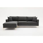 Casa si Gradina - Mobilier - Canapele si coltare - Coltare - Coltar, Atelier Del Sofa, lemn de fag, antracit si auriu, 258x181x83 cm, 825BLC2805 - Infinity.ro