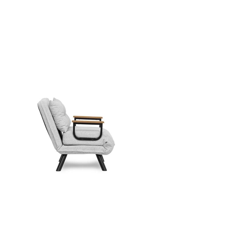 Casa si Gradina - Mobilier - Canapele si coltare - Canapele - Canapea extensibila, Hanah Home, stofa teddy, gri, 175x60 cm - Infinity.ro