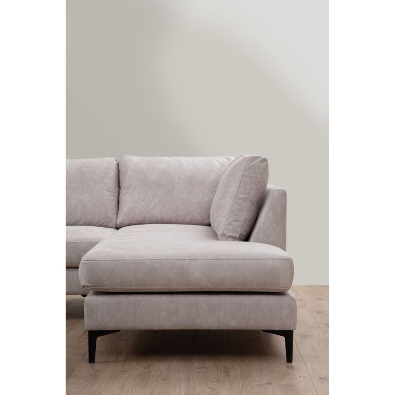 Casa si Gradina - Mobilier - Canapele si coltare - Coltare - Coltar, Hanah Home, lemn de fag si pal, bej, 155x314x200 cm - Infinity.ro