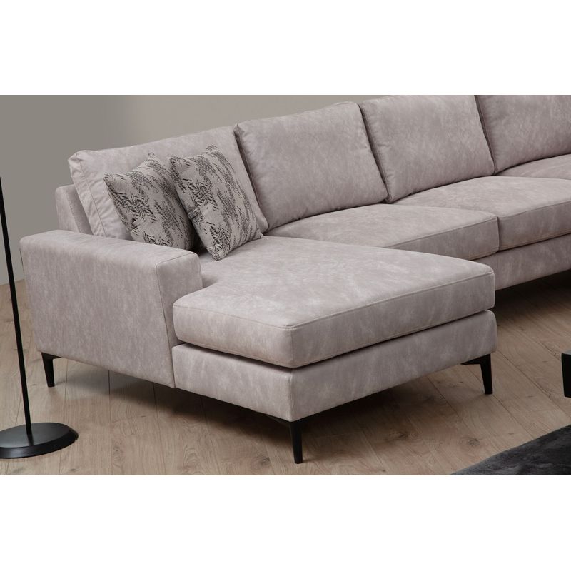 Casa si Gradina - Mobilier - Canapele si coltare - Coltare - Coltar, Hanah Home, lemn de fag si pal, bej, 155x314x200 cm - Infinity.ro