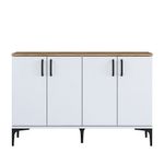 Casa si Gradina - Mobilier - Comode si corpuri - Comode - Comoda, Hanah Home, pal melaminat, alb si nuc, 120x40x78.6 cm - Infinity.ro
