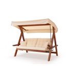 Casa si Gradina - Gradina si terasa - Balansoare si hamace - Balansoare - Balansoar de gradina, Hanah Home, lemn de pin, natural bej, 236x190x175 cm - Infinity.ro