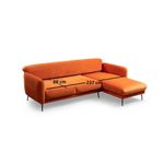 Casa si Gradina - Mobilier - Canapele si coltare - Coltare - Coltar extensibil, Hanah Home, lemn fag si pal, portocaliu, 270x170x98 cm - Infinity.ro