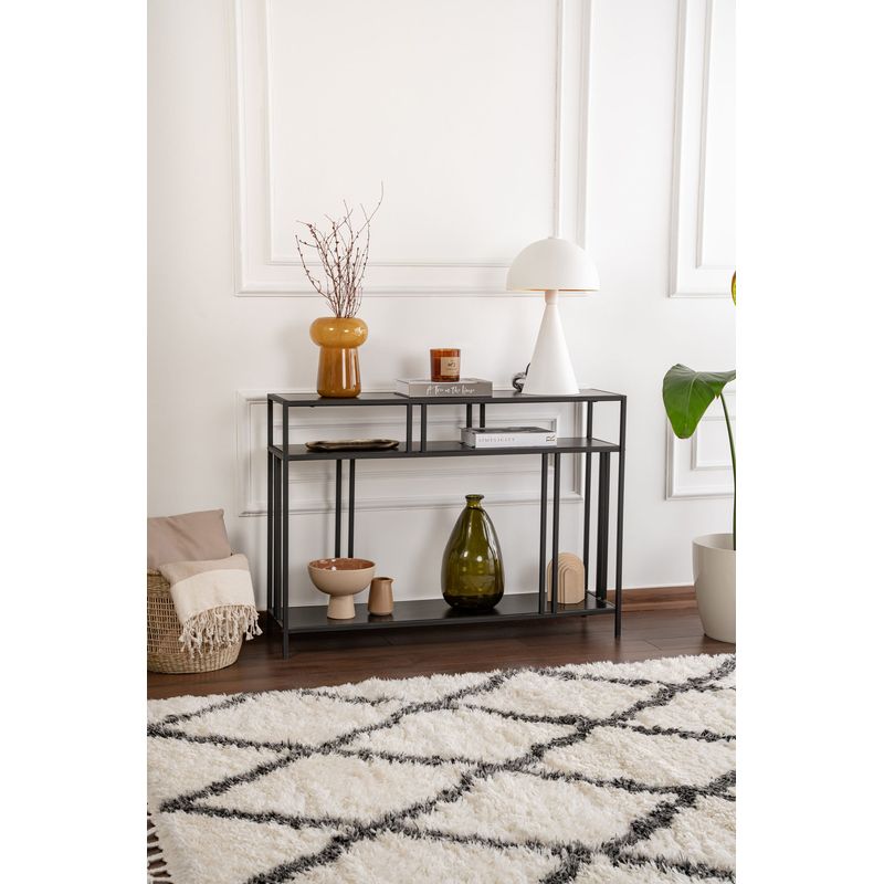 Casa si Gradina - Mobilier - Comode si corpuri - Console - Consola, Hanah Home, pal melaminat, negru, 110x30x78 cm - Infinity.ro