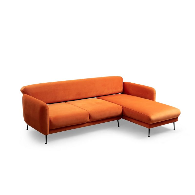 Casa si Gradina - Mobilier - Canapele si coltare - Coltare - Coltar extensibil, Hanah Home, lemn fag si pal, portocaliu, 270x170x98 cm - Infinity.ro