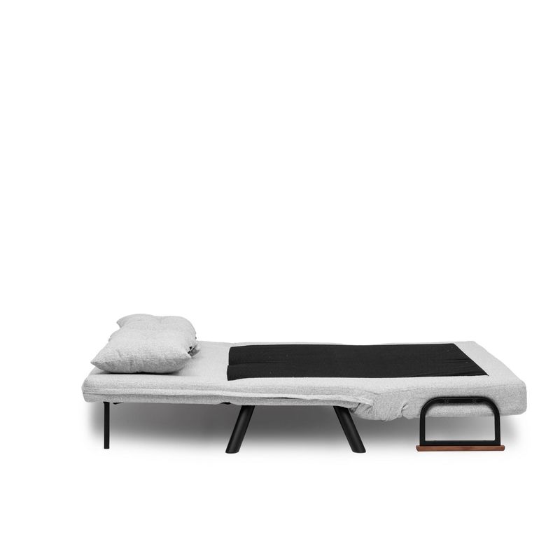 Casa si Gradina - Mobilier - Canapele si coltare - Canapele - Canapea extensibila 2 locuri, Hanah Home, stofa teddy, gri - Infinity.ro
