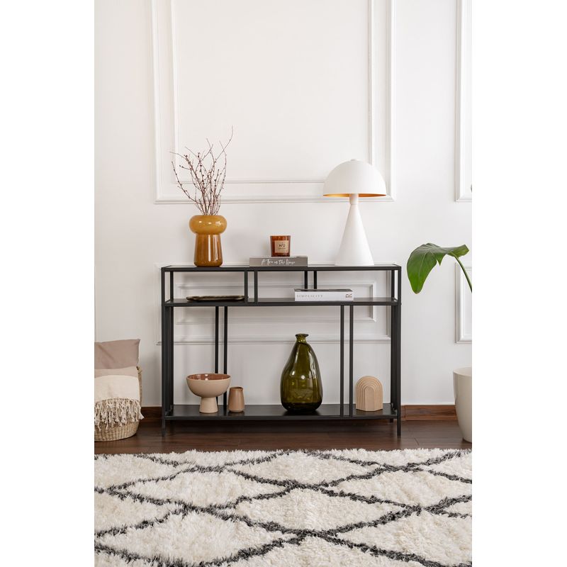 Casa si Gradina - Mobilier - Comode si corpuri - Console - Consola, Hanah Home, pal melaminat, negru, 110x30x78 cm - Infinity.ro