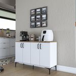 Casa si Gradina - Mobilier - Comode si corpuri - Comode - Comoda, Hanah Home, pal melaminat, alb si nuc, 120x40x78.6 cm - Infinity.ro