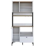 Casa si Gradina - Mobilier - Comode si corpuri - Corpuri bucatarie - Dulap multifunctional, Hanah Home, PAL melaminat, alb nuc, 90x38x184.2 cm - Infinity.ro