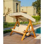 Casa si Gradina - Gradina si terasa - Balansoare si hamace - Balansoare - Balansoar de gradina, Hanah Home, lemn de pin, natural bej, 236x190x175 cm - Infinity.ro